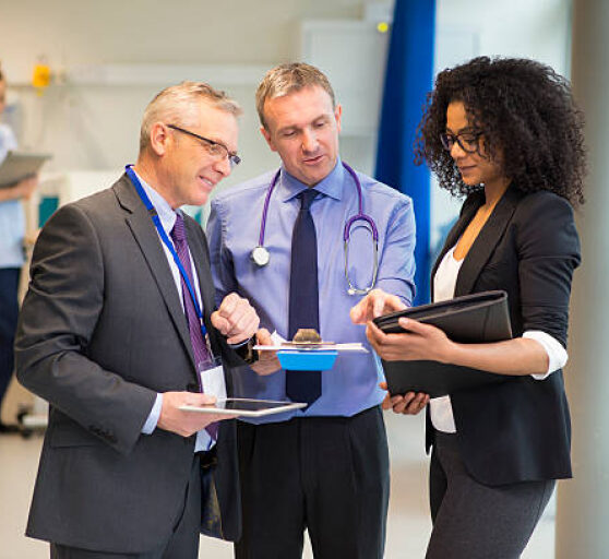 image 9 Co-workers in the medical field having conversation